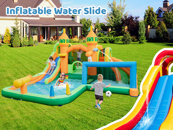 Amazon.com: OLAKIDS Inflatable Water Slide, 4 in 1 Kids