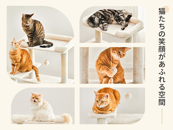Amazon | MWPO 猫タワー 大型猫 シニア猫 据え置き 安定感 多頭