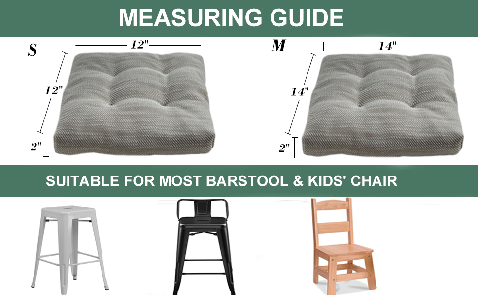 HFCNMY Bar Stool Cushions Square, 4 Pack Thick Square Seat