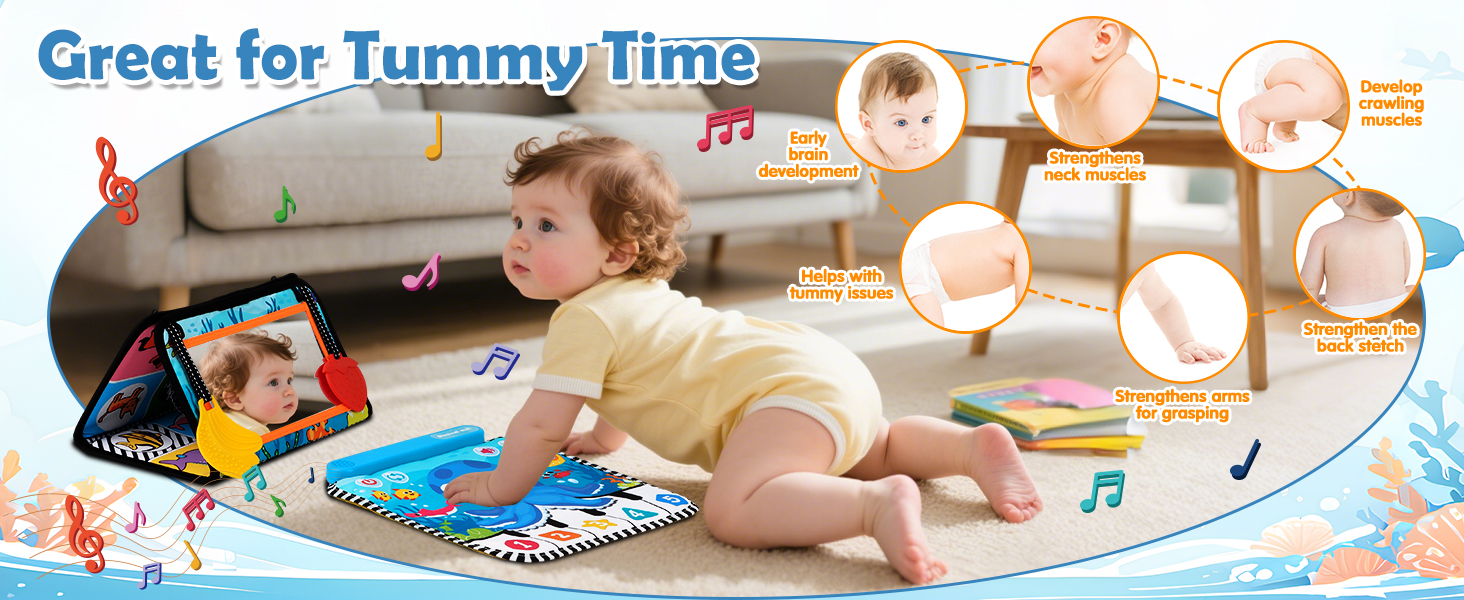 Newborn Tummy Time Mirror Toys