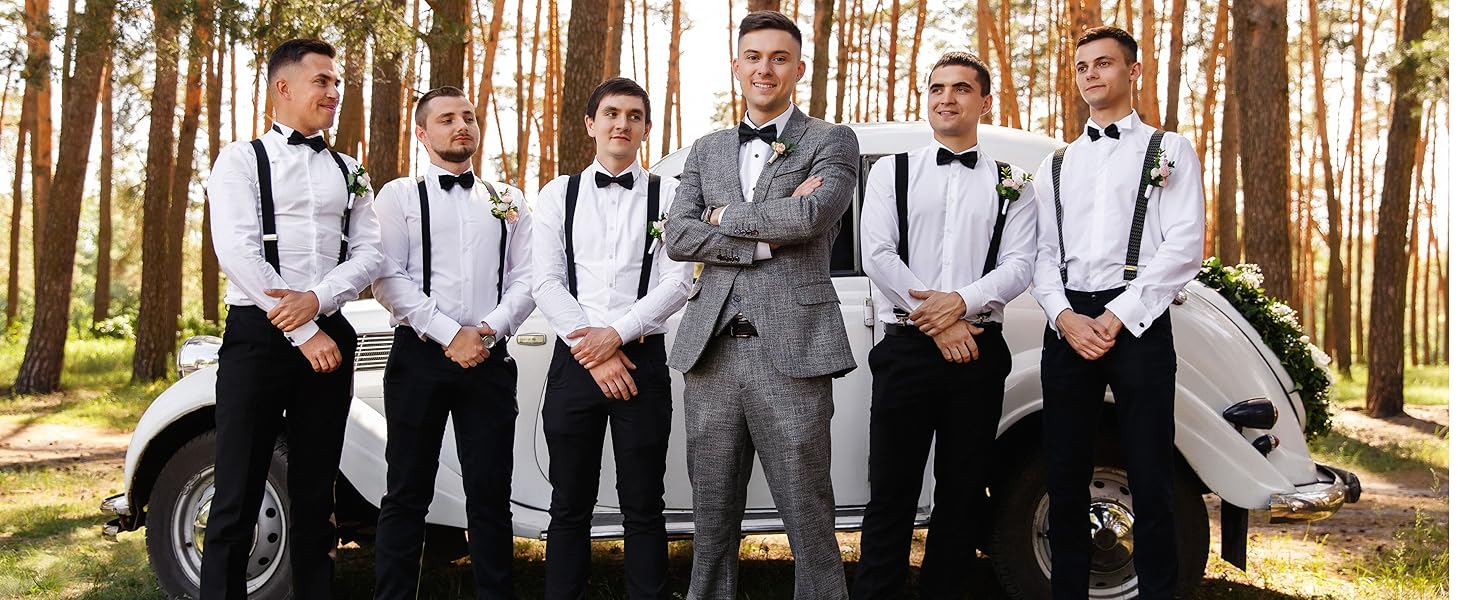 wedding groomsmen accessory mens suspenders black suspenders suspenders women solid straight clip