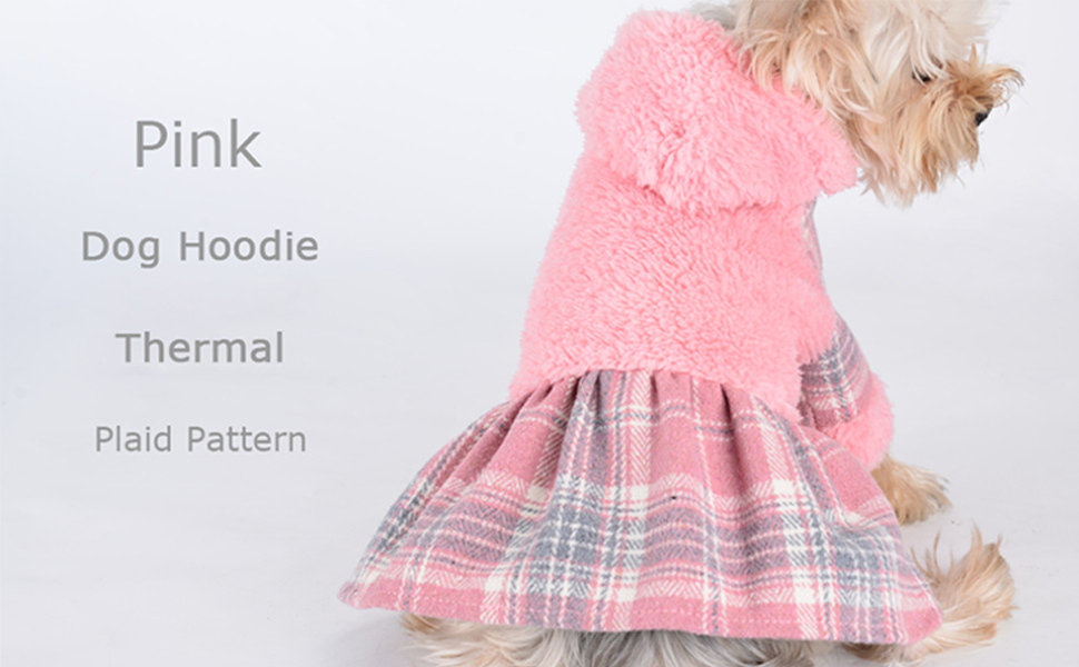 Dog Dress for Small Medium Dogs Girl Dog Sweater Dress Plaid Pet Clothes Chihuahua