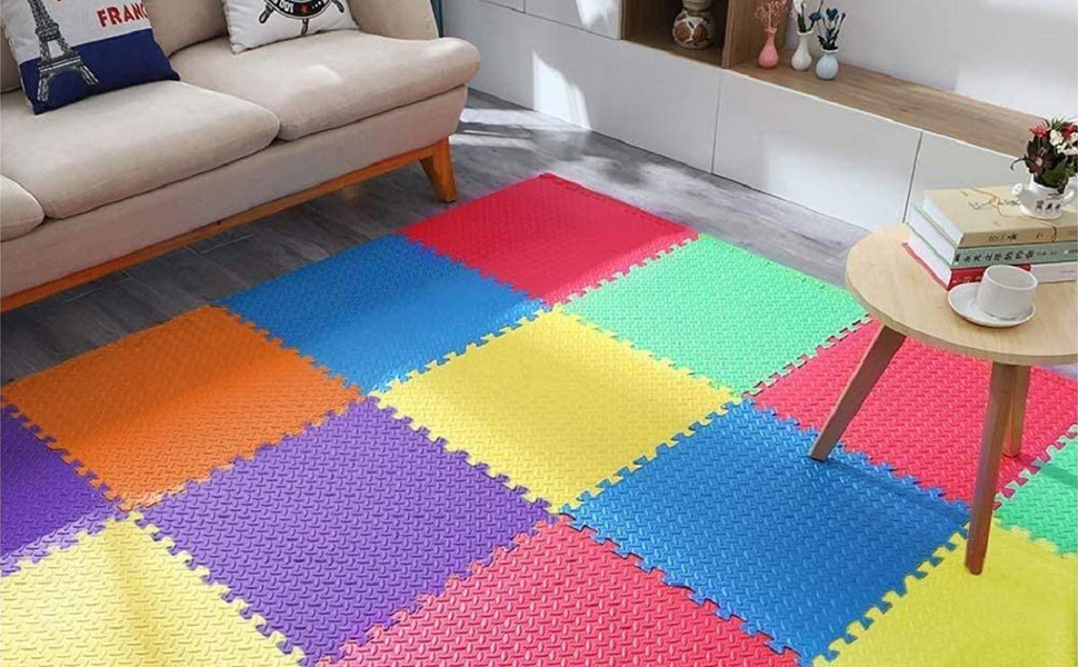 Fitness Guru Interlocking EVA Foam Padding, NonToxic Foam Mat Floor