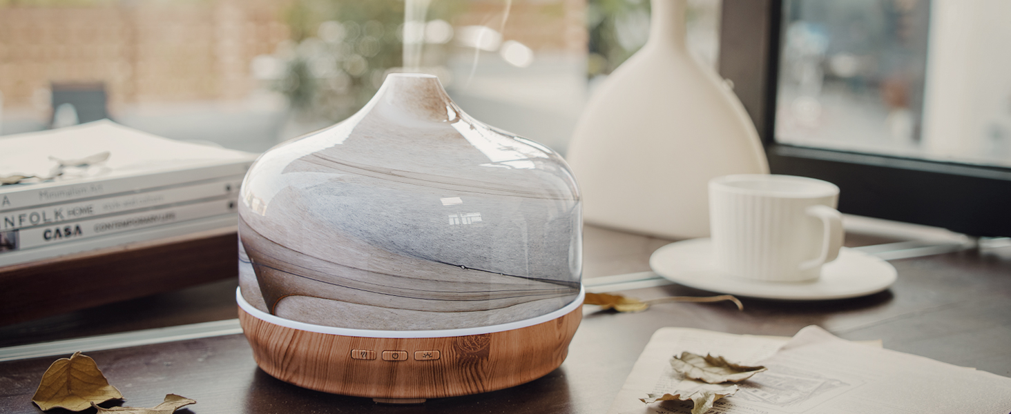 Porseme 500ml Glass Essential Oil Diffuser Aromatherapy Ultrasonic Cool