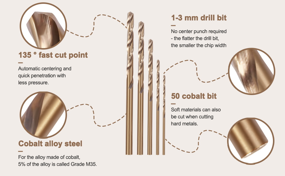 Geroosaty Lot de 50 forets M35 cobalt 13 mm Pour percer sur acier trempé, foret pour percer