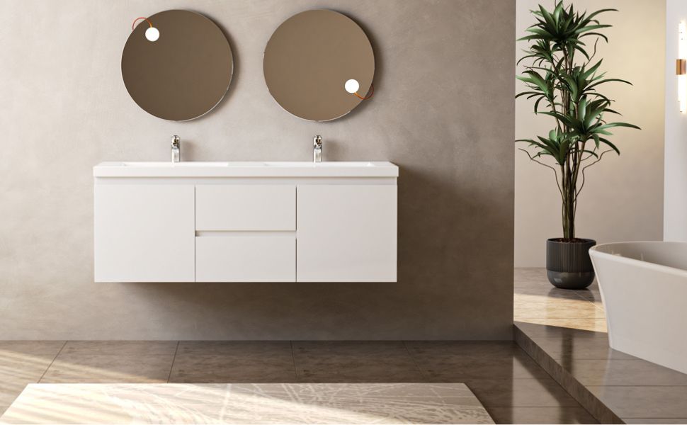 MODCART 60" Wall Mounted Floating Bathroom Vanity with