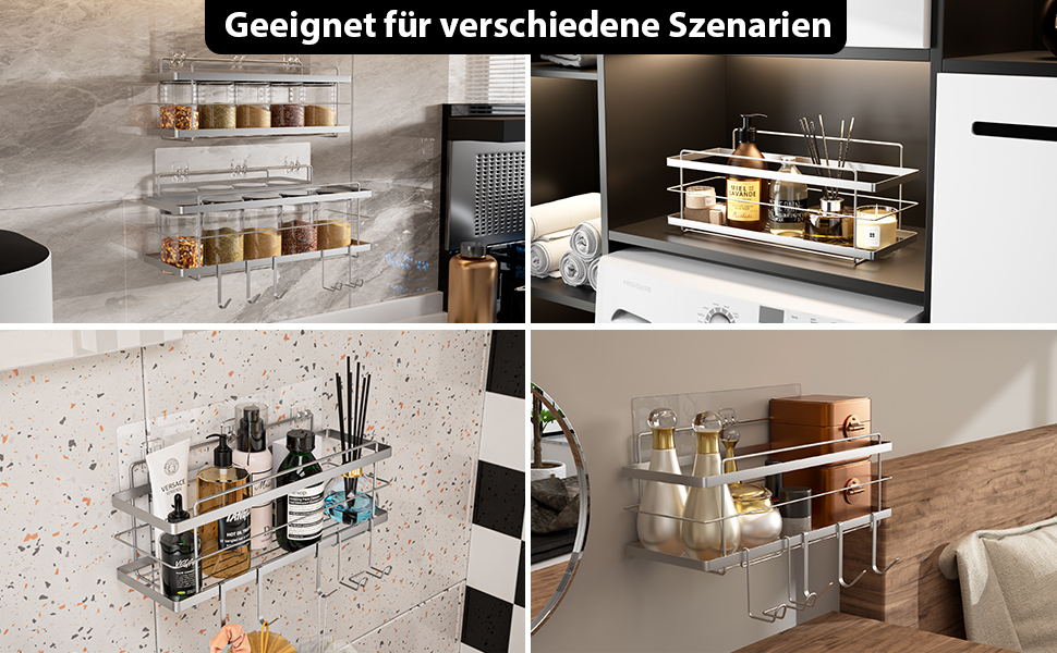 Essbhach Shower Caddy No Drilling Required Set of 2 Stainless Steel