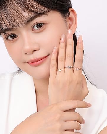 dainty bow ring for women girls