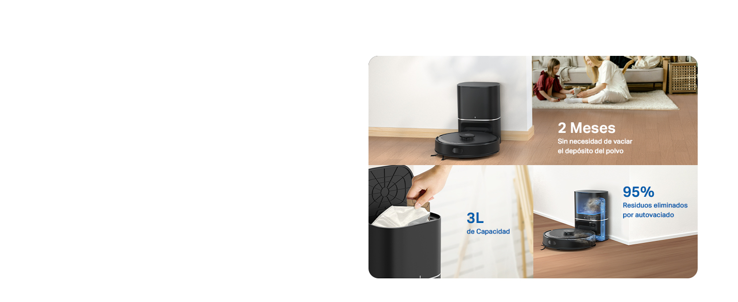 Tapo RV30 Max Plus - Robot Aspirador y Fregasuelos con 5300Pa + Base de Auto-Vaciado inteligente