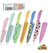 HAUSHOF 12-Piece Printed Color Kitchen Knife Set, Nonstick Plating Coating Kitchen Knife, Stainle...