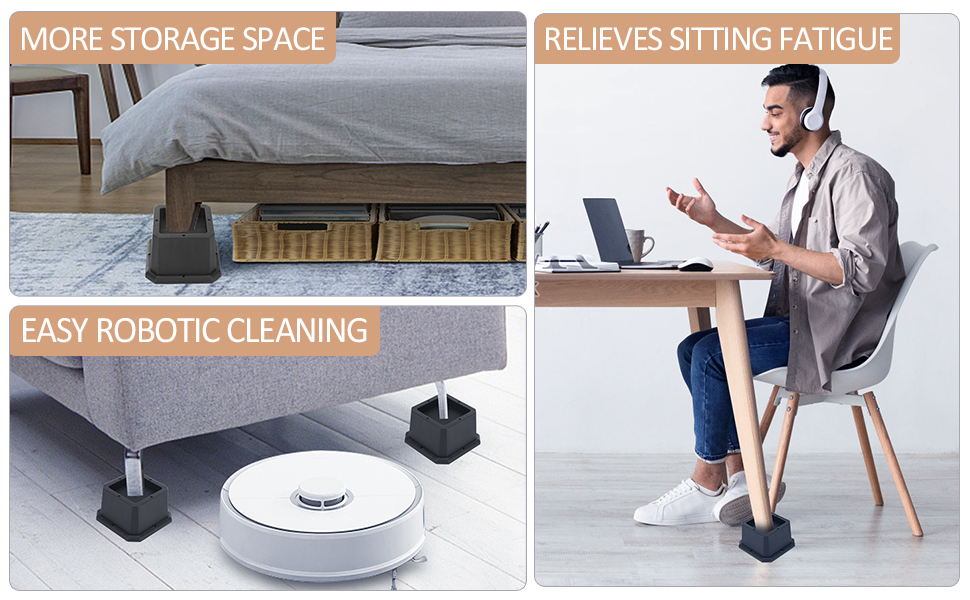 Tocawe Furniture Risers 2 Inch Bed Risers Heavy Duty