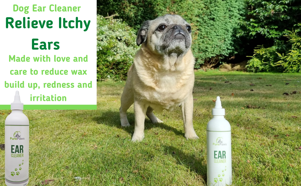 PurePaws Dog Ear Cleaner (250ml) Drops To Stop Wax Build Up, Head