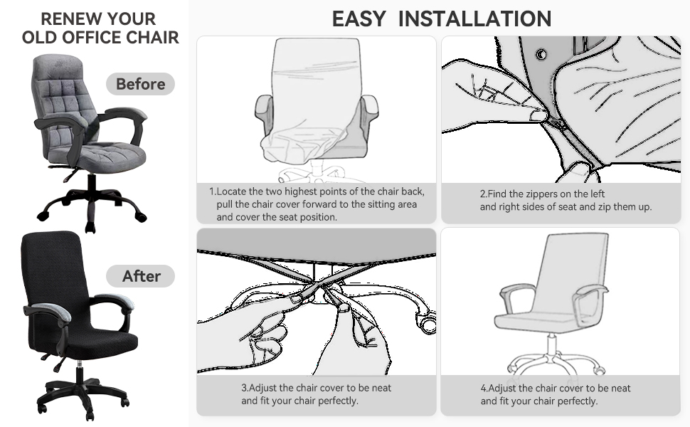 CZL Office Chair Cover Stretchable Desk Chair Cover, Jacquard Executive