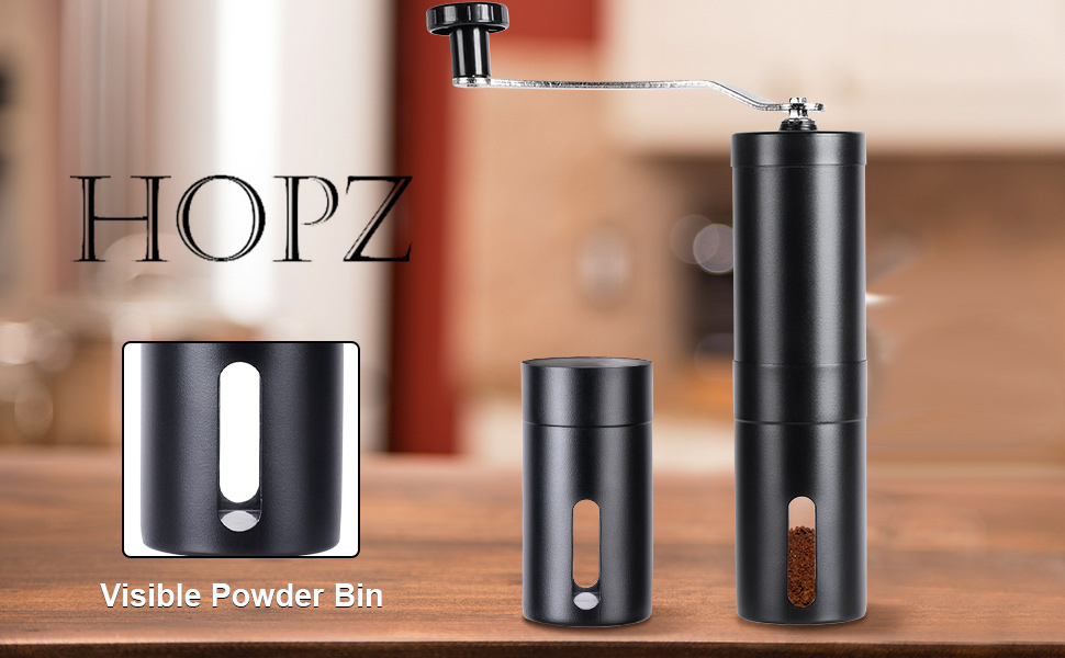 Buy HOPz Manual Burr Coffee Grinder Adjustable Settings for French