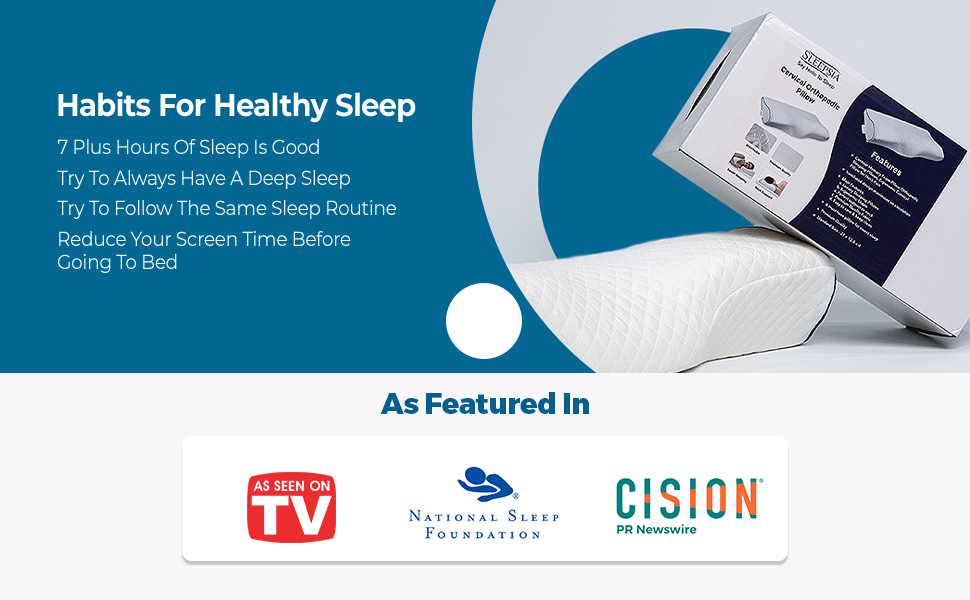 Sleepsia Contour Pillow Orthopedic Pillow with Memory Foam