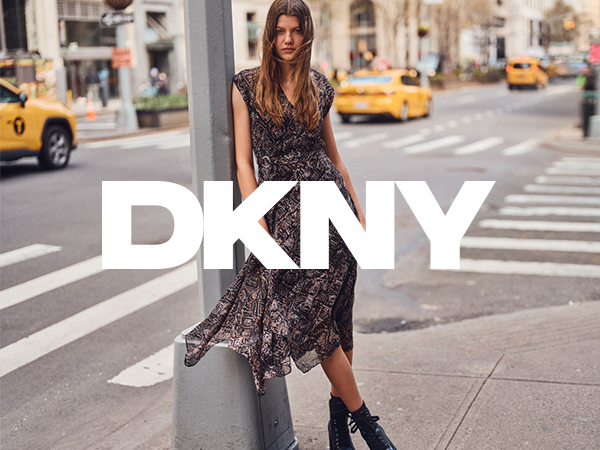 DKNY Women's Chiffon Flutter Sleeve Midi Dress, Navy/Coral