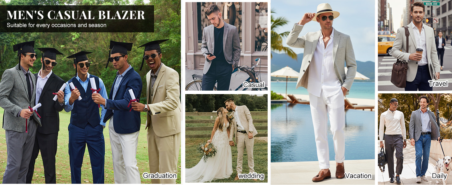 mens linen suit jacket casual sport coat regular fit blazer lightweight blazer