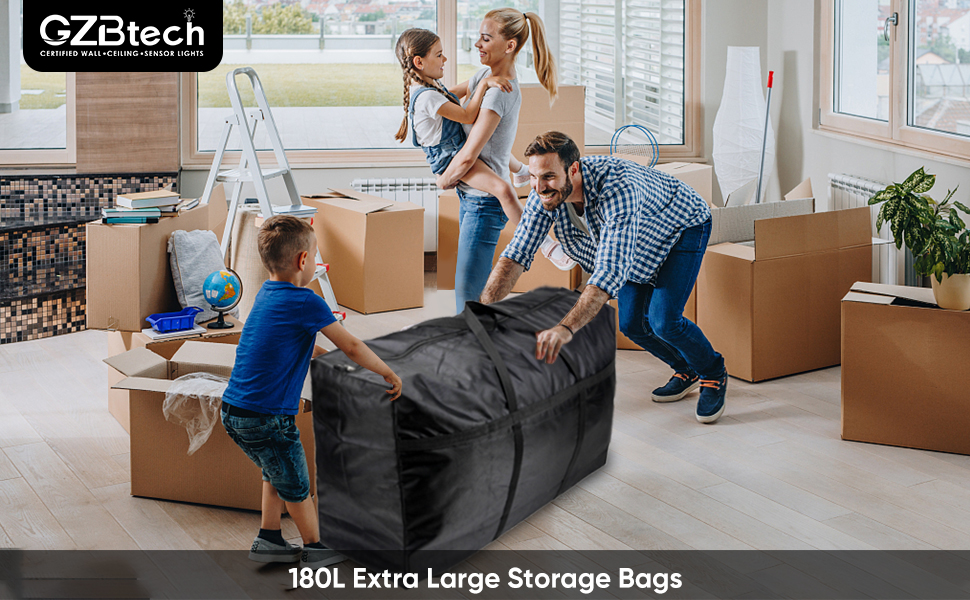 GZBtech 180L Extra Large Storage Bags 3 Pack, 1680D Oxford Fabric Heavy