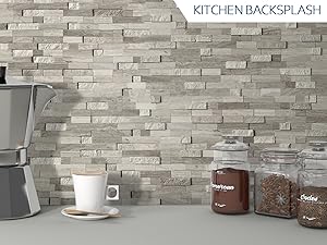 Peel and Stick Mosaic Natural 3D Stone Self Adhesive Tiles