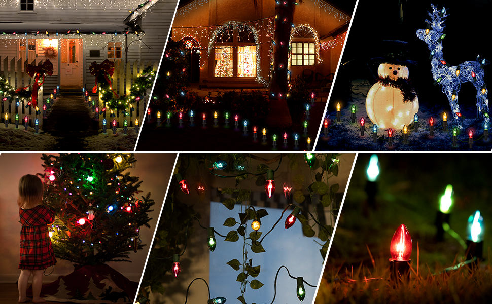 TIORIY 29ft Christmas Pathway Lights Outdoor 25 Packs C9