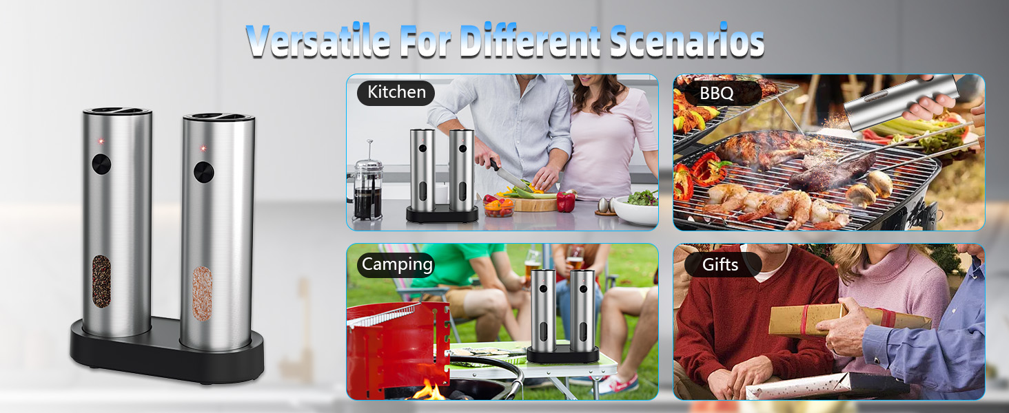 electric salt and pepper grinder set