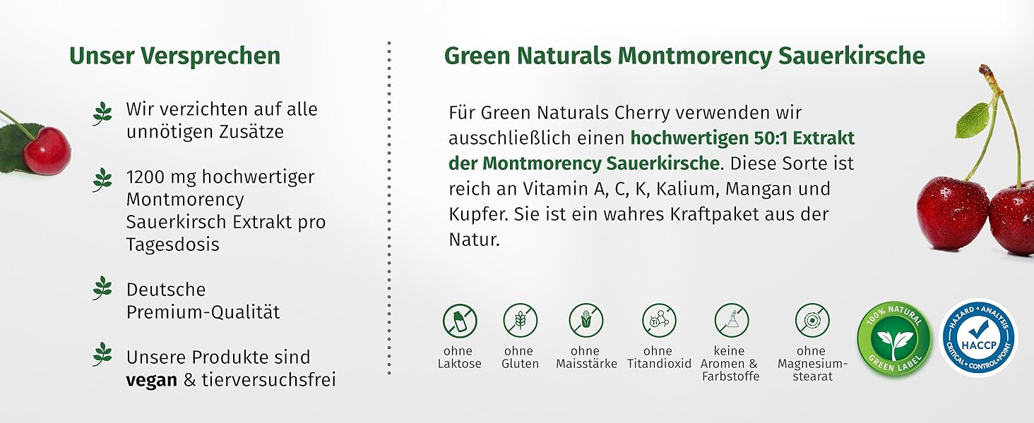 Montmorency Sauerkirsche | 180 Kapseln | Hochdosiert: 600 mg pro Kapsel ...