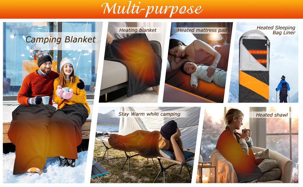 USB Heated Blanket Battery Operated Upgrade Portable