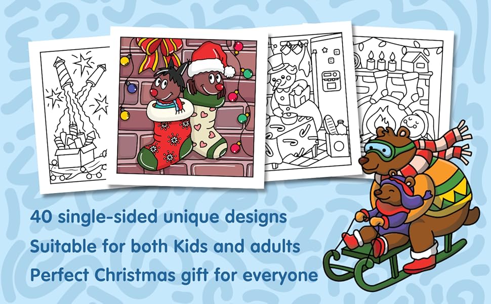 40 single-sided unique images. Suitable for both kids and adults. Perfect Christmas gift.