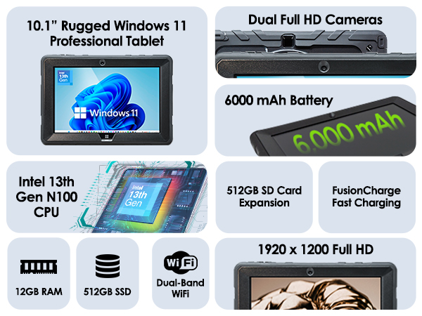 windows 11 home tablet with 512gb ssd and 8gb ram fusion5 rugged windows tablet for productivity