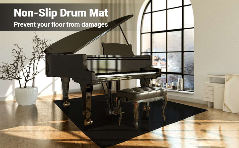 Anjetan Drum Rug, Drum Mat, 3.9Ft x 5.2Ft Electrical Drum