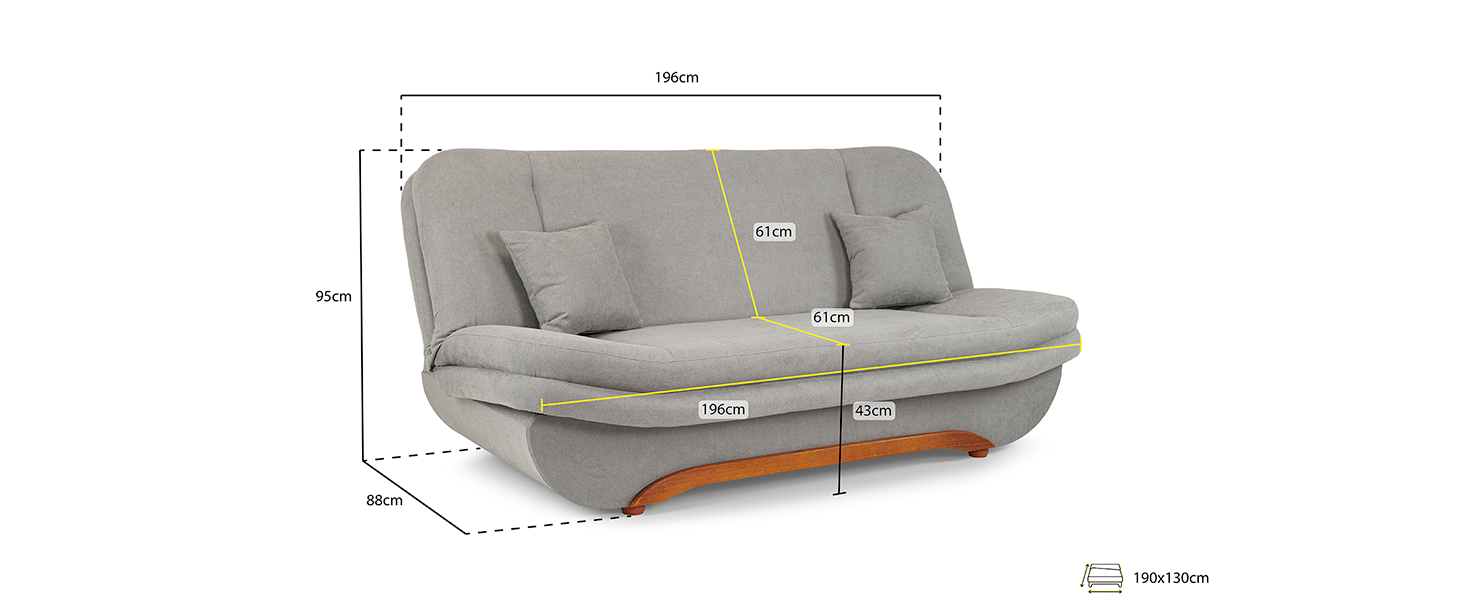 Honeypot Sofa Weronika Large Storage Sofa Bed for Living Room 3