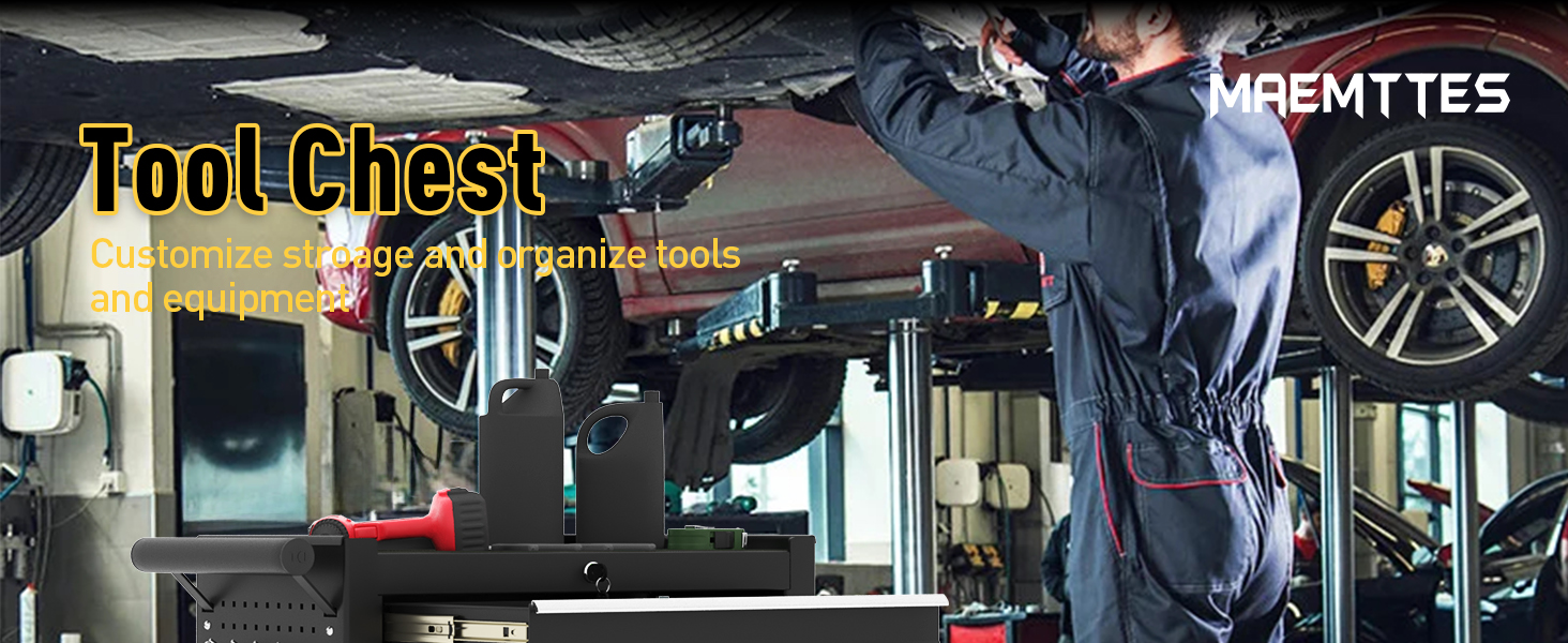 5Drawers Tool Chest, Large Capacity Lockable Tool