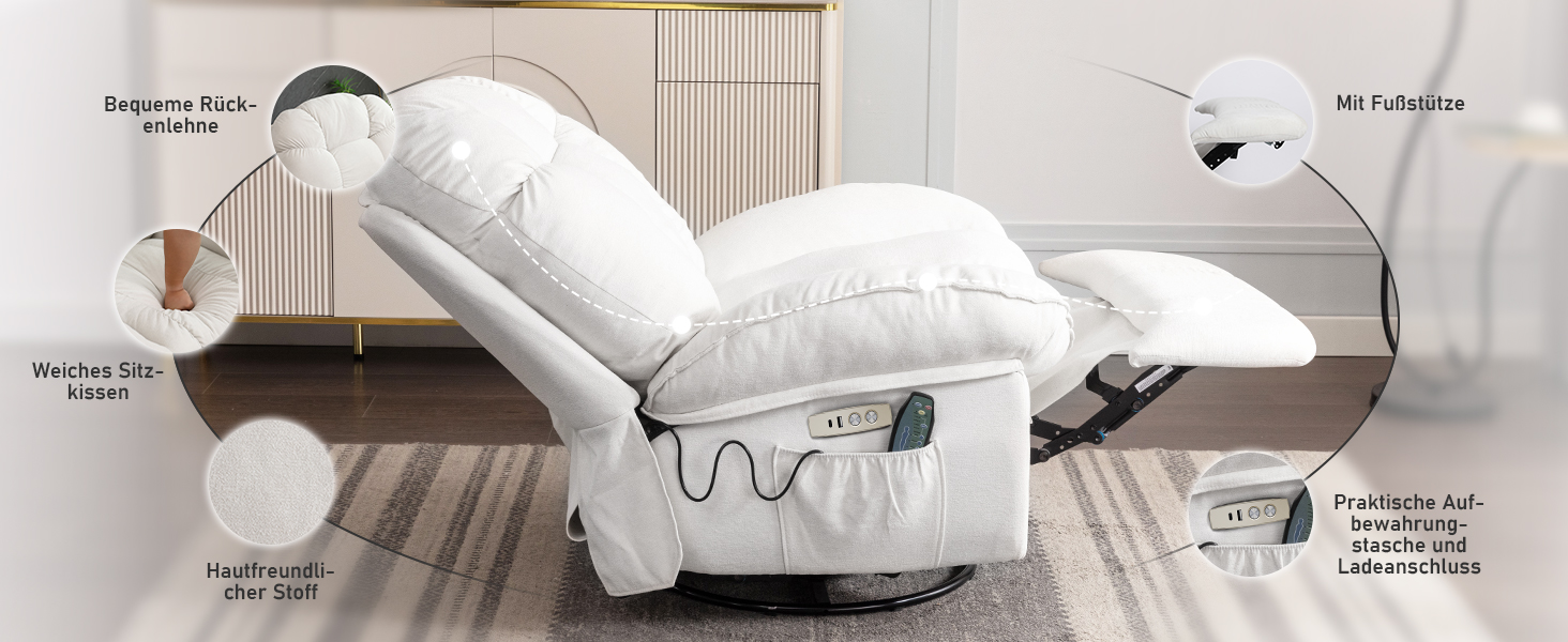 Mehrere Ansichten einer modernen Pendelleuchte mit weißem Kugelschirm und verstellbarem Aufhängemechanismus vor weißem Hintergrund. Zeigt verschiedene Winkel und Positionierungsoptionen.