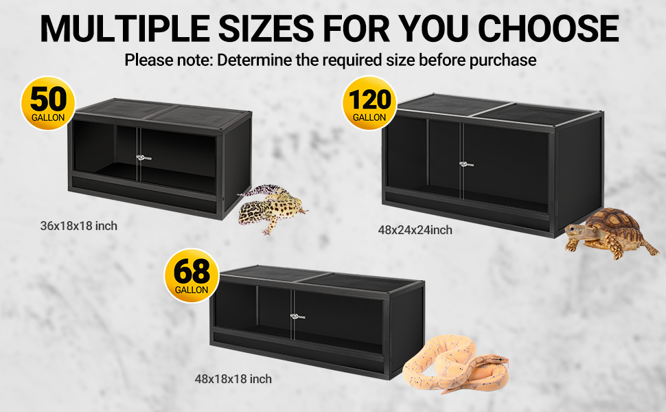 REPTI ZOO 50 Gallon Wooden Reptile Tank, 36x18x18” Reptile