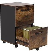 Moustache File Cabinet, Rolling Office Filing Cabinet with 2 Big Drawers, Removable Hanging File ...