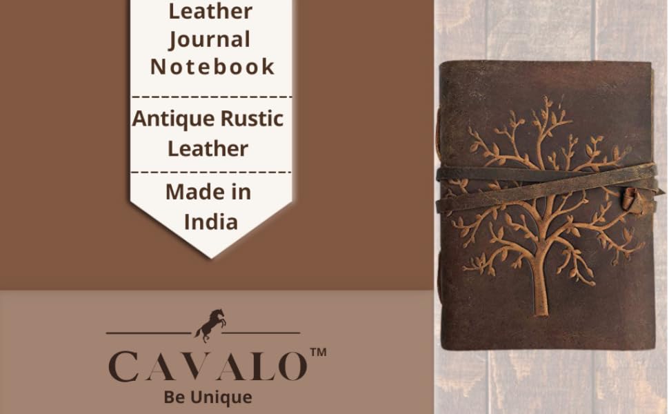 Leather Diary with Tree Embossing