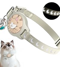 airtag cat collar with cartoon pattern