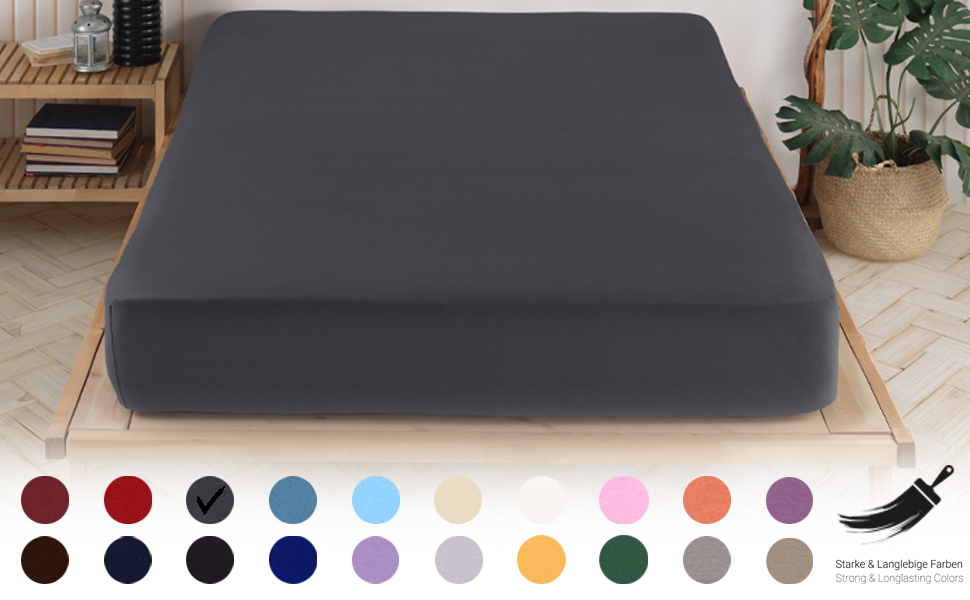 Drap-housse en jersey de qualité supérieure - Couleur anthracite