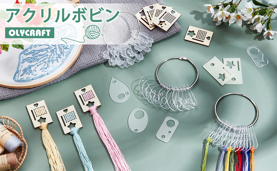 Amazon.co.jp: OLYCRAFT 20個 アクリル糸ドロップ リング付き 長方形