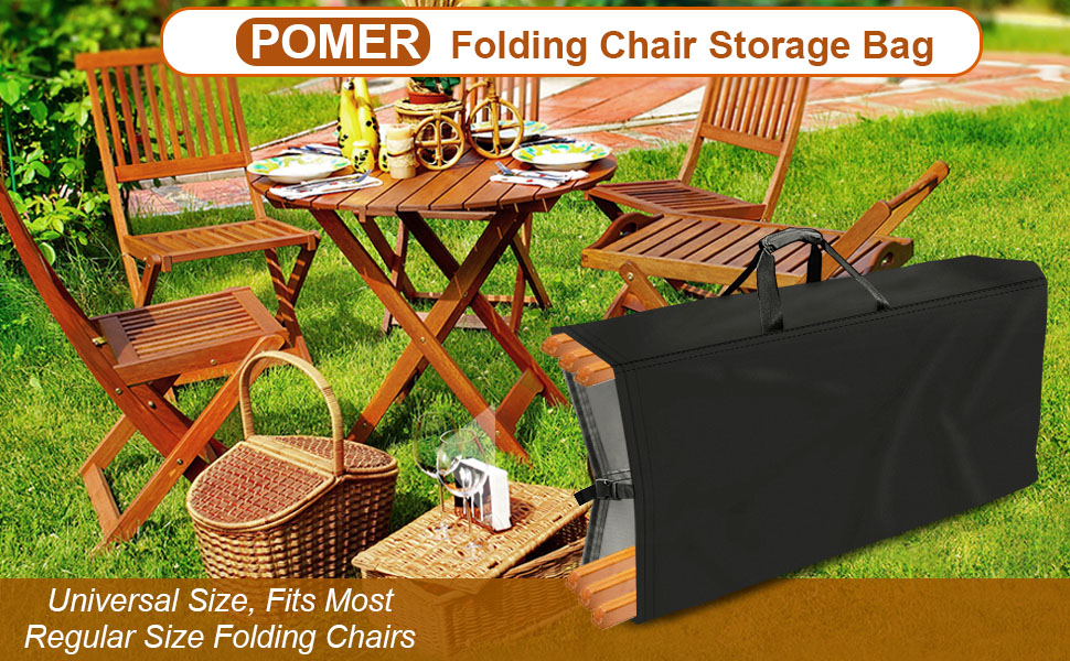POMER Folding Chair Storage Bag for Plastic, Resin, and