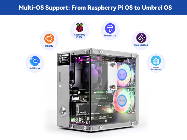 Amazon.com: Pironman 5 NVMe M.2 SSD PCIe 2.0/3.0 Mini PC Case for