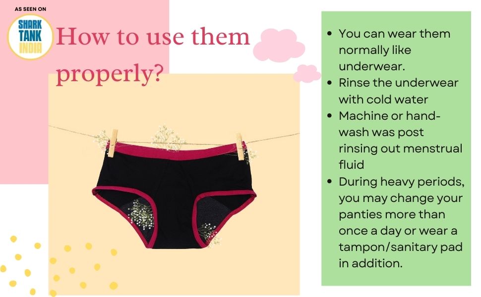 DChica Cotton Reusable Washable Period Panties Briefs for Women's