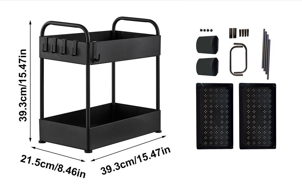 Under Sink Organizer, 2 Tier Bathroom Organizer 2 Tier