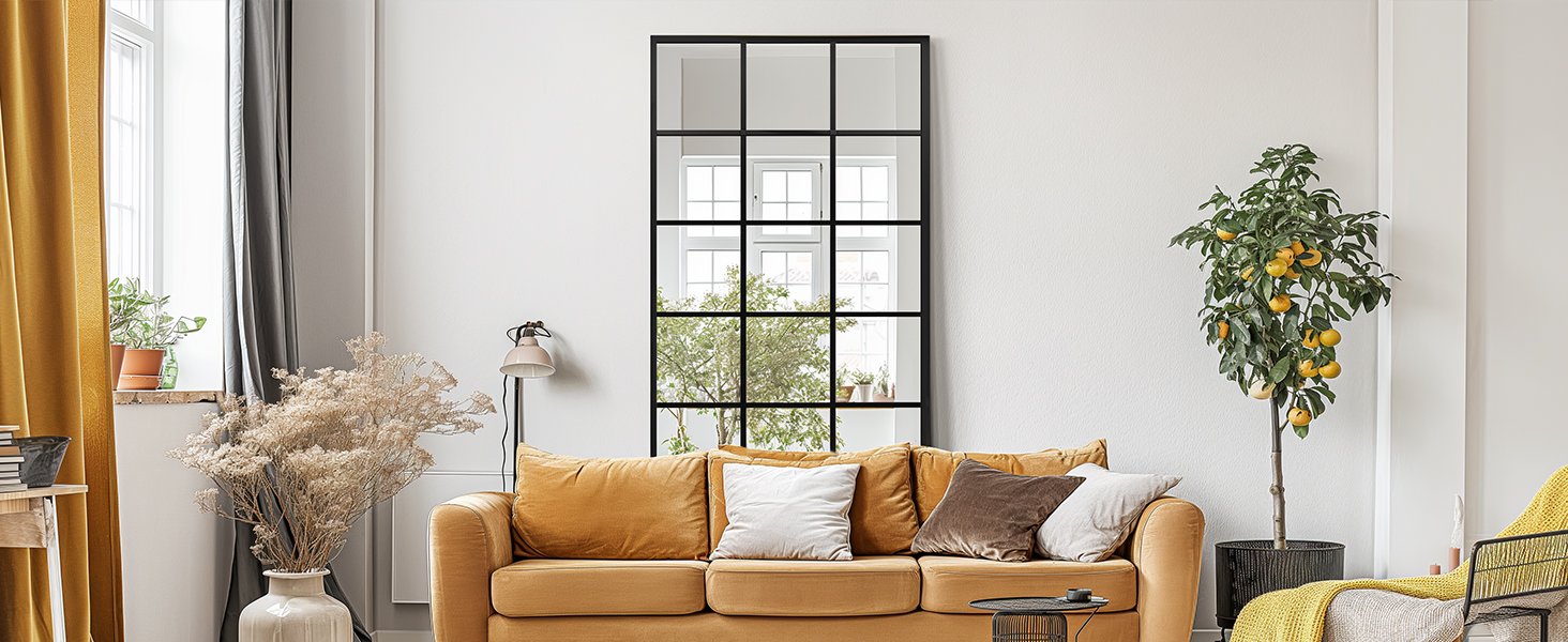 Amazon.com: G-LEAF Window Pane Mirror,71x36 inch Grid Wall Mirror