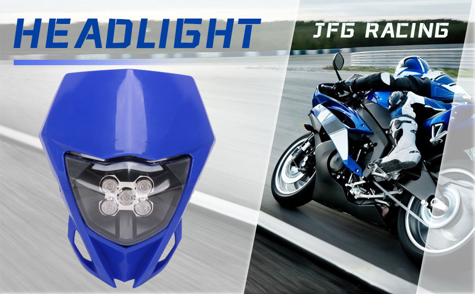 JFG RACING Dirtbike Headlight,LED Enduro Pit Bike Light Kit Universal