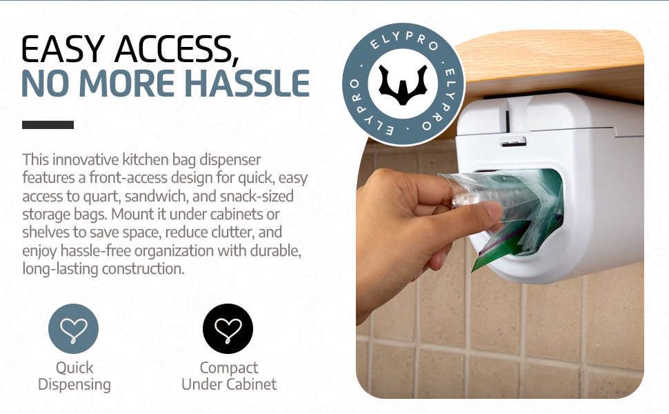 Space-saving ziplock organizer, under cabinet storage, easy installation, declutter kitchen