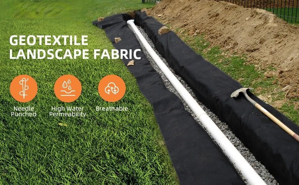 Amazon com : PioneerWorks Geotextile 6ft x 100ft 6oz Landscape Fabric Amazon com : PioneerWorks Geotextile 6ft x 100ft 6oz Landscape Fabric