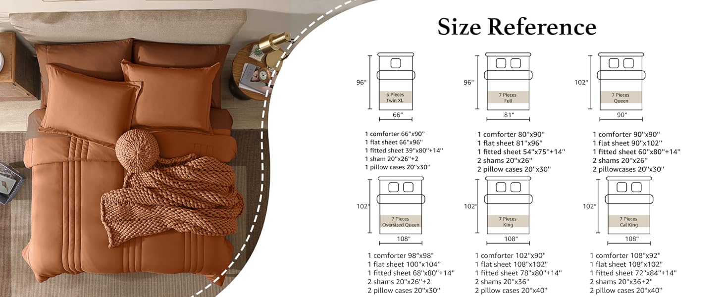 Queen Size Comforter Sets,Queen Bedding Set 7 Pieces