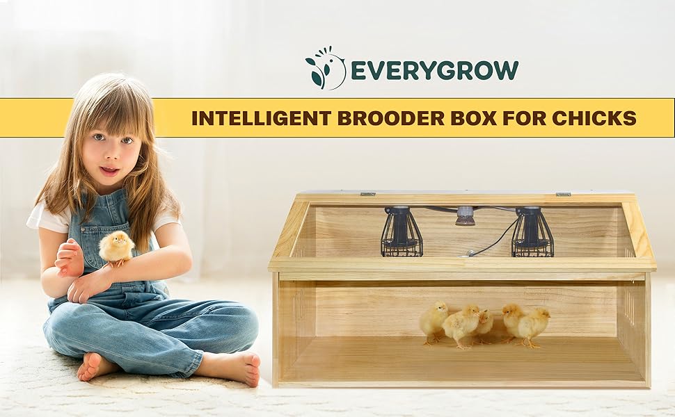 EVERYGROW Brooder Box for Chicks, Chicken Brooder Box with
