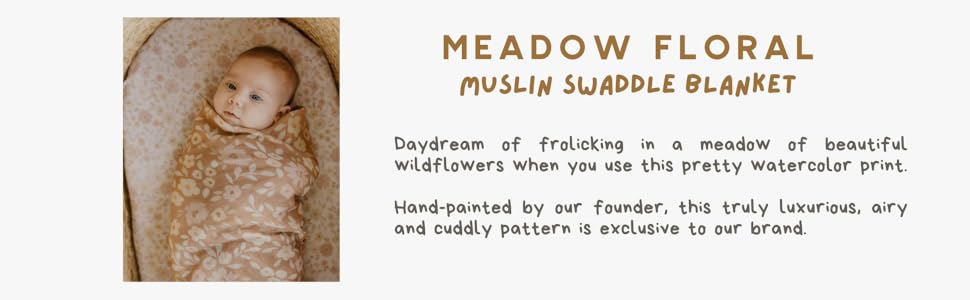 watercolor Floral Swaddle Muslin Blanket Wrap